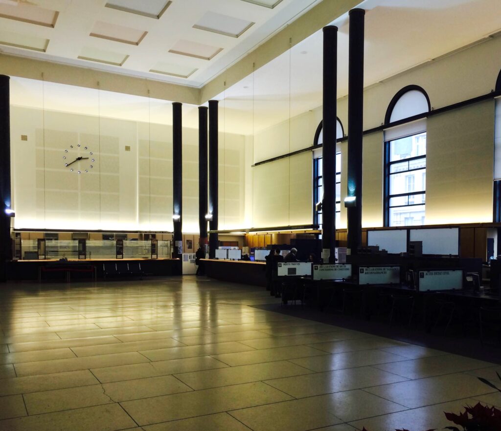 mures et stores acoustiques à l'hôtel de ville de Nancy